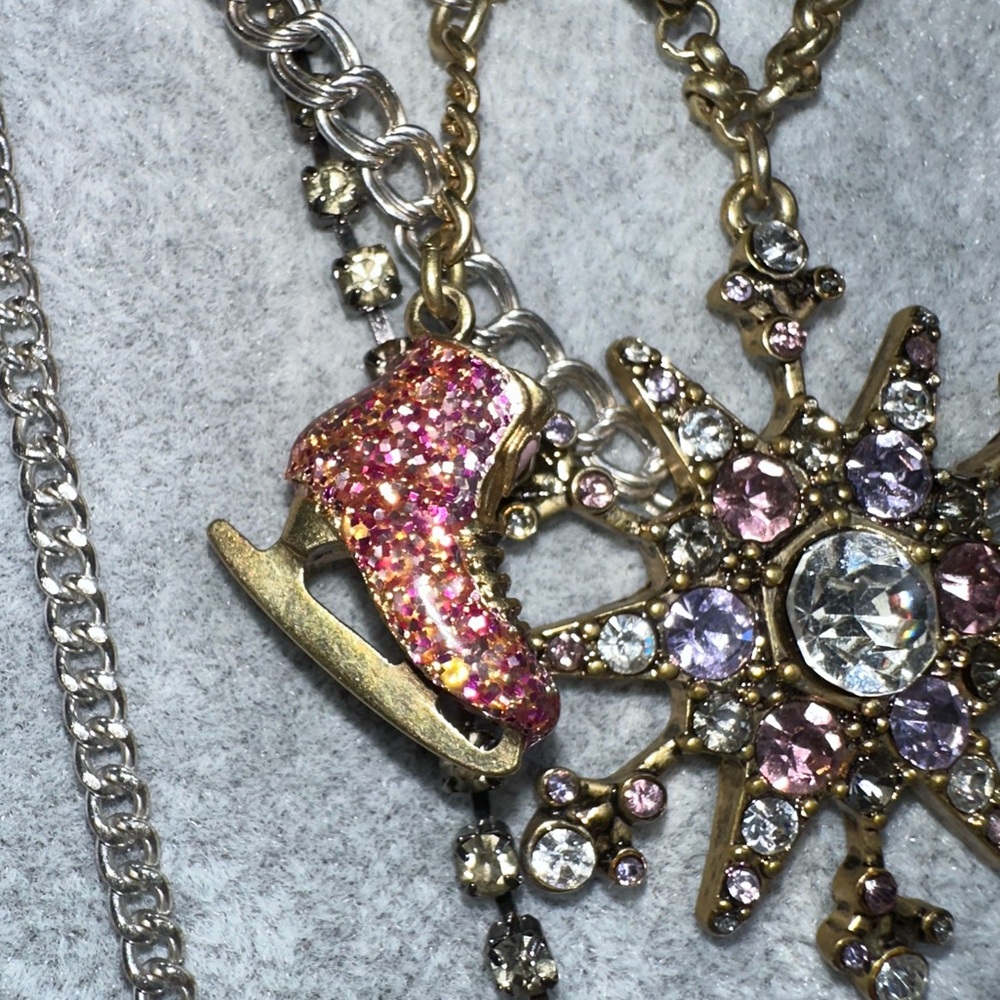 Betsey Johnson • Rare Ski Bunny Layered Mixed Metal Necklace - Picture 15 of 17